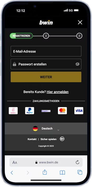 Complete your registration on a sports betting site